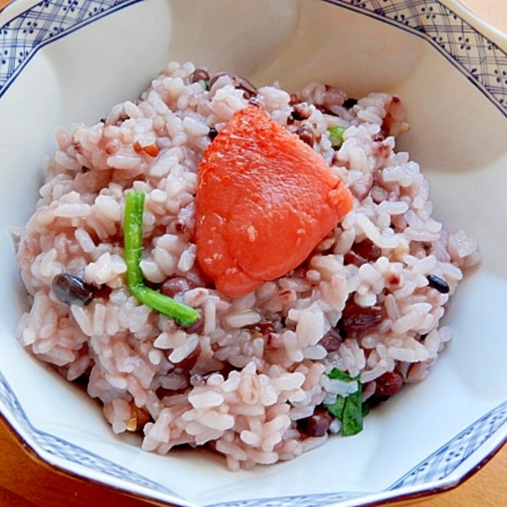 男の手料理！まな板なし❤雑穀米で茹で小豆入り粥♪